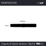 Set darts soft Red Dragon Dragonfly 95 Black - Tapered 18g, 95% wolfram