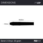 Set darts steel Red Dragon Seren 2 Onyx 23g, 90% wolfram