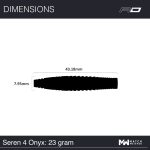 Set darts steel Red Dragon Seren 4 Onyx, 23g, 90% wolfram