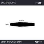 Set darts steel Red Dragon Seren 4 Onyx 25g, 90% tungsten