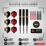 Set sageti darts Red Dragon 50 Years Player Edition Jonny Clayton 22g, 90% wolfram