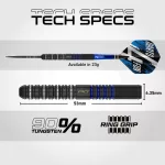 Set sageti darts steel red Dragon David Williams V1, 23g 90% wolfram