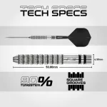 Set sageti darts steel red Dragon SP Gian Van Veen Tour Edition, 21g 90% wolfram