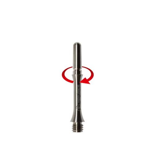 Tija darts Cosmo Fit Flight, rotativa, titan transparent, 18 mm