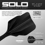 Fluturas si tija darts Harrows Solo negru, No6 si tija medie