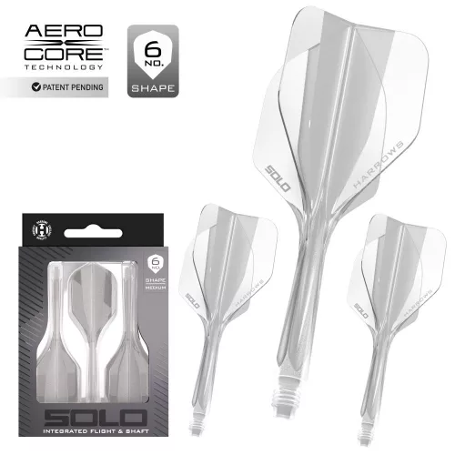 Fluturas si tija darts Harrows Solo transparent, No6 si tija lunga