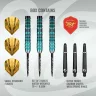 Set sageti darts steel Shot Alchemy Volta - 25g, 90% wolfram