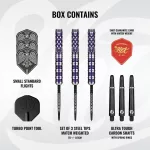 Set sageti darts steel Shot TP Goths Visara, 22g 90% wolfram