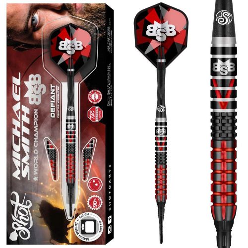 Set darts soft Shot Michael Smith Defiant 18g, 90% wolfram