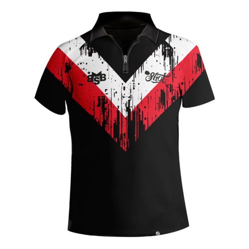 Camasa darts Shot Michael Smith White Strip, marimea S