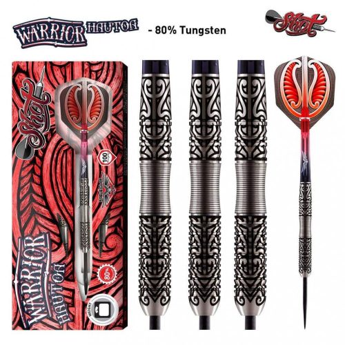 Set sageti darts Shot steel, Warrior Hautoa, 24g, 80% wolfram