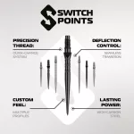 Varf darts Winmau Switch point Smooth negru, 30mm