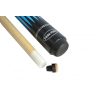 Tac de biliard Mirage Pool, 57", albastru, in doua piese, cu capat de piele filetat