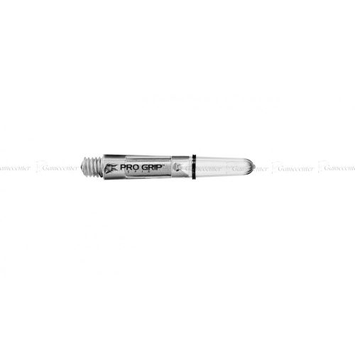 Tija darts TARGET Pro Grip plastic, rotativ, transparent, scurt