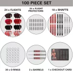 Set sageti darts steel Target Stephen Bunting, pachet 100 buc, brass