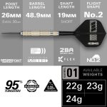 Set sageti darts steel Target SP Dimitri Van Den Bergh 95K, 24g 95% wolfram