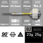 Set darts steel Target SP Scott Williams G2 23g, 90% tungsten