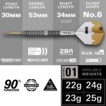 Set sageti darts steel Target SP Redux 01, 23g, 90% tungsten