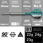 Set sageti darts steel Target SP Hydro 01, 24g, 90% wolfram