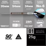 Set sageti darts SP Target Adam Lipscombe, 25g 90% wolfram