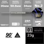 Set sageti darts steel SP Target Justin Hood G1, 23g 90% wolfram