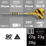 Set sageti darts steel SP Target Buzz SP01, 22g 90% wolfram
