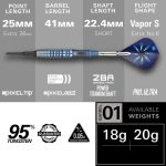 Set sageti darts Target soft Phil Taylor Power Gx2, 18g 95% wolfram