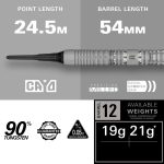 Set sageti darts soft Target Cryo 12, 19g, 90% wolfram