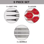 Set sageti darts soft Target Group O 12, 18g 50% wolfram