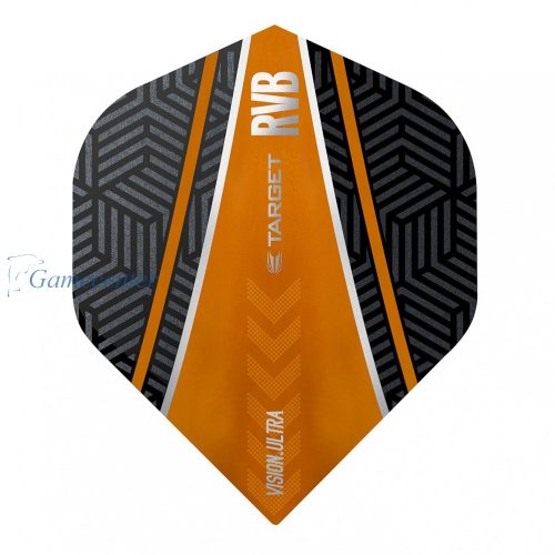 Fluturasi darts Target RVB VISION ULTRA negru/portocaliu, curve, Raymond van Barneveld