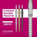 varf darts target Swiss Point Chrono Swiss Storm, argintiu 30mm