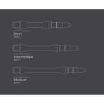 Tije darts Target 8flight Slim rotitor, alb 19mm, scurt