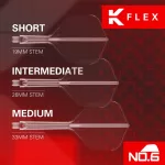 Fluturas si tija darts Target K-Flex transparent, fluturas tip no6 si tija medie