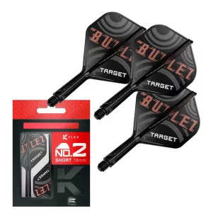 Fluturas si tija darts Target K-Flex Stephen Bunting, fluturas tip no2 si tija scurta