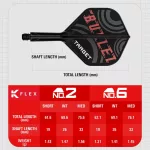Fluturas si tija darts Target K-Flex Stephen Bunting, fluturas tip no2 si tija lunga
