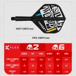 Fluturas si tija darts Target K-Flex Chris Dobey, fluturas tip no2 si tija scurta