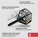 Fluturas si tija darts Target K-Flex Chris Dobey, fluturas tip no2 si tija lunga