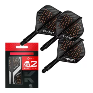 Fluturas darts si tija Target K-Flex Raymond van Barneveld, fluturas no2 si tija scurta