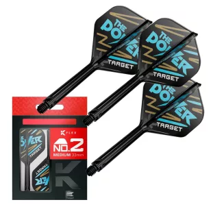 Fluturas si tija darts Target K-Flex Phil Taylor, fluturas tip no2 si tija lunga