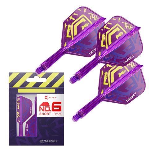 Fluturas si tija darts Target K-Flex Luke Littler World Champion, fluturas tip no6 si tija scurta