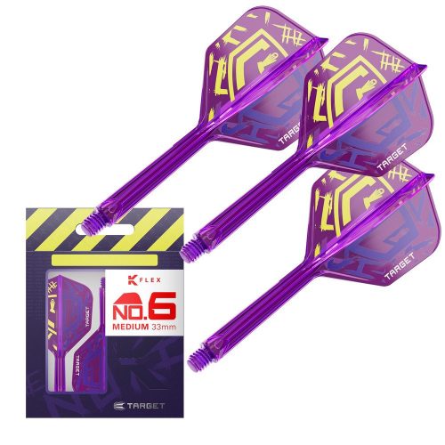 Fluturas si tija darts Target K-Flex Luke Littler World Champion, fluturas tip no6 si tija lunga