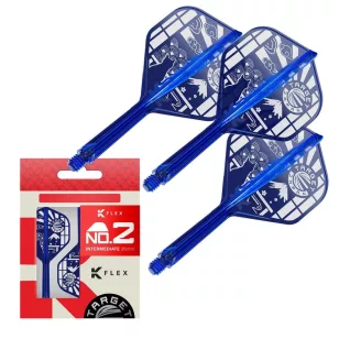 Fluturas si tija darts Target Japan K-Flex Blue, fluturas No2 si tija medie