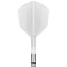   Fluturas si tija darts Target K-Shift alb, fluturas No6 rotativ si tija medie