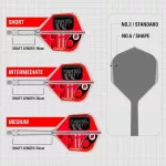 Fluturas si tija darts Target K-Flex Press Start, fluturas No6 si tija medie