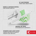 Fluturas si tija darts Target XBOX K-Flex, fluturas No6 si tija medie