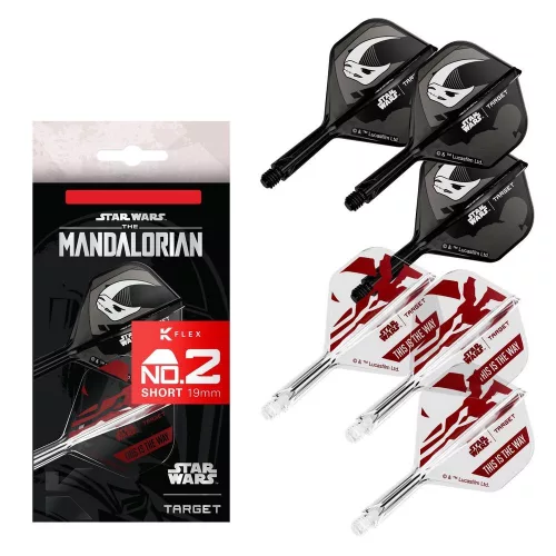 Flututas si tija darts STAR WARS TARGET K-Flex Mandalorian multi-pack, fluturas No2 si tija scurta