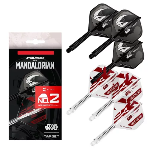 Flututas si tija darts STAR WARS TARGET K-Flex Mandalorian multi-pack, fluturas No2 si tija medie