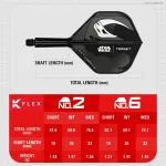 Flututas si tija darts STAR WARS TARGET K-Flex Mandalorian multi-pack, fluturas No2 si tija medie