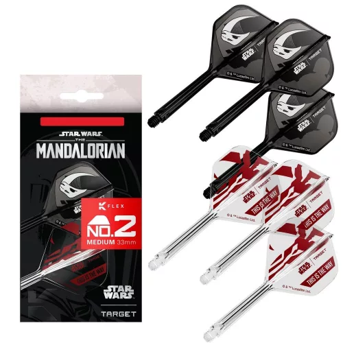 Flututas si tija darts STAR WARS TARGET K-Flex Mandalorian multi-pack, fluturas No2 si tija lunga