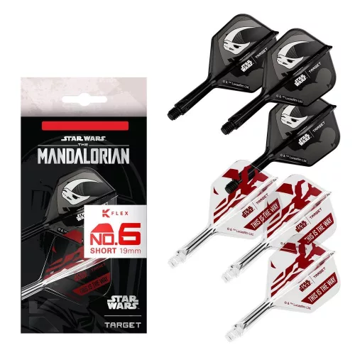 Flututas si tija darts STAR WARS TARGET K-Flex Mandalorian multi-pack, fluturas No6 si tija scurta